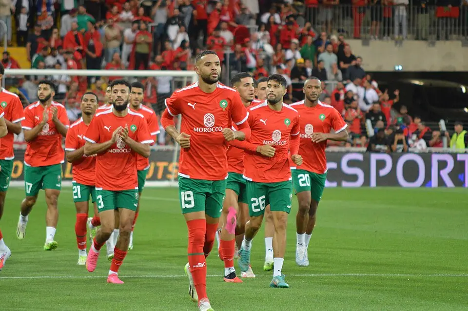 Jugadores de la selección de Marruecos en el Mundial 2022