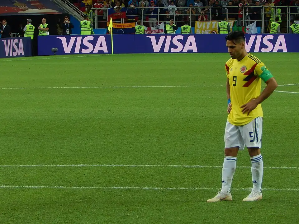 Radamel Falcao García durante la tanda de penaltis entre Colombia e Inglaterra en el Mundial de Rusia 2018.