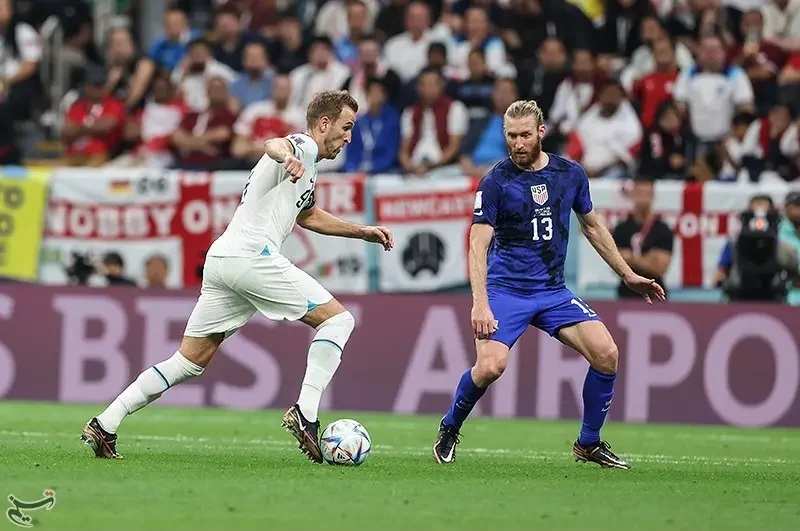Harry Kane durante un partido del Mundial de Qatar 2022.