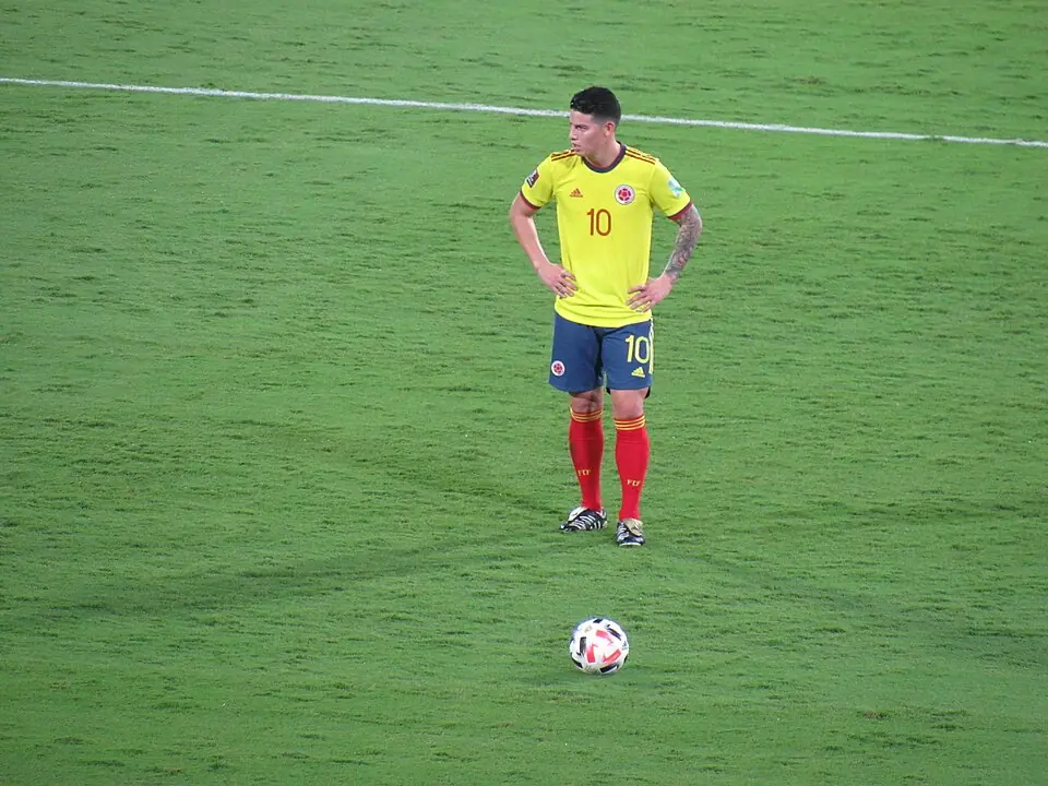 James Rodríguez, máximo goleador de Colombia en la historia de los Mundiales.