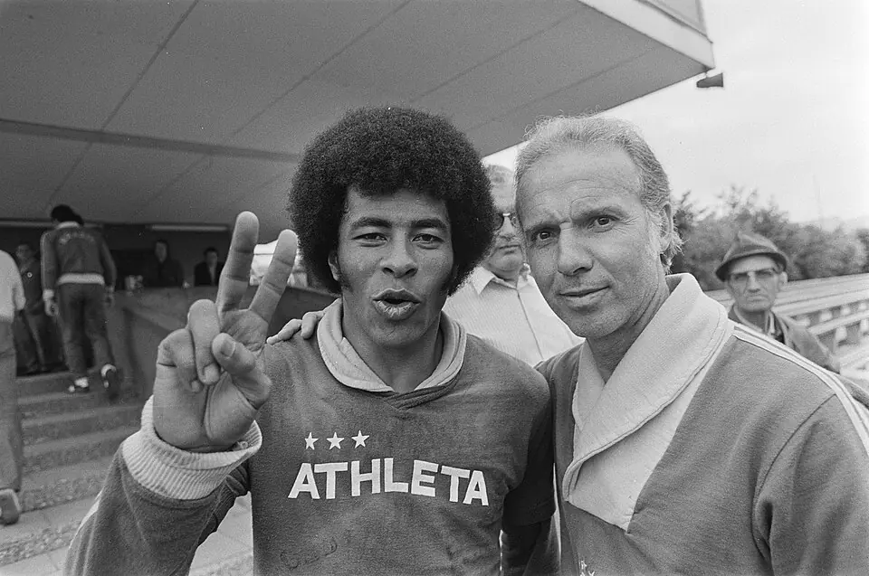 Mario Zagallo y Jairzinho en 1974.