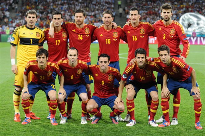 La generación de oro de España (2008-2012), una de las mejores selecciones de la historia. 