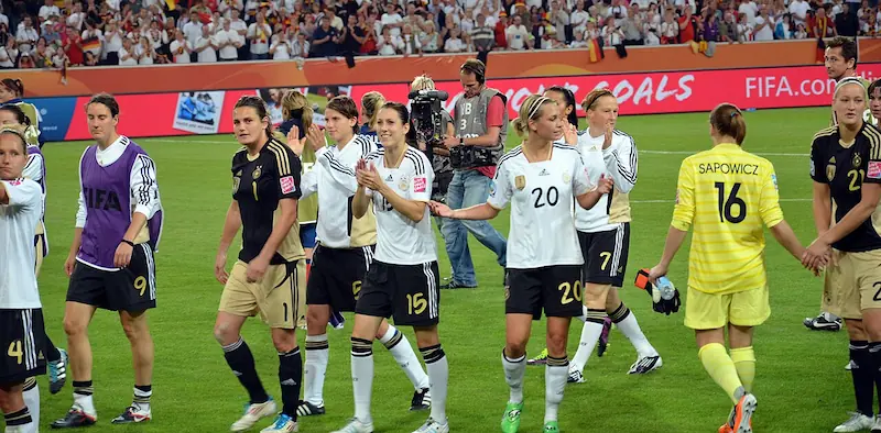Jugadoras de Alemania después de un partido en el Mundial 2011.