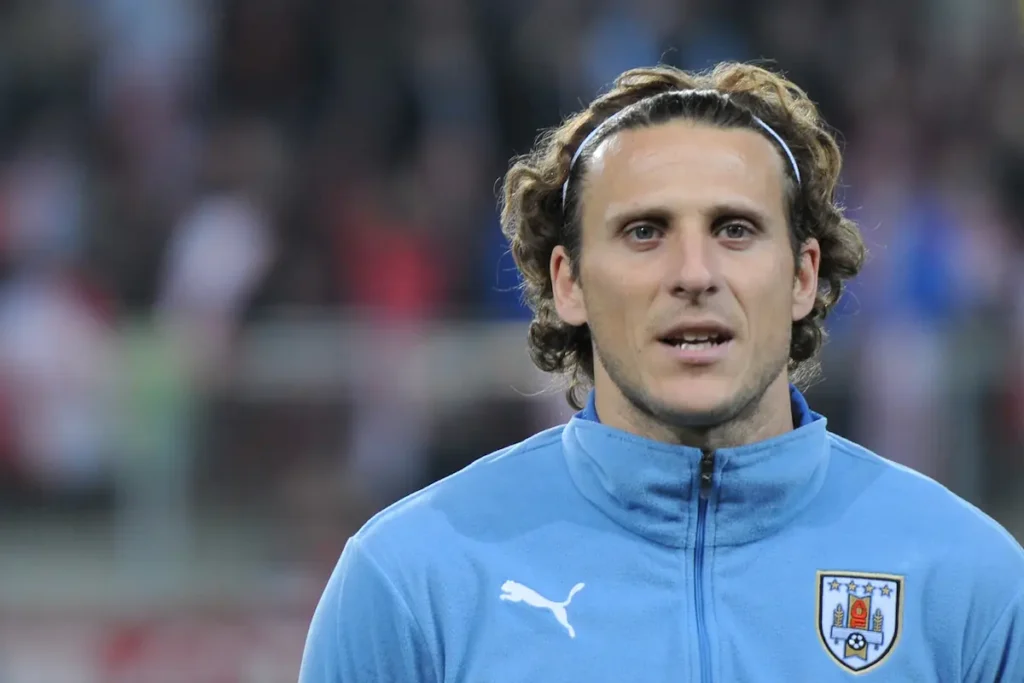 Diego Forlán con la selección de Uruguay en 2014.