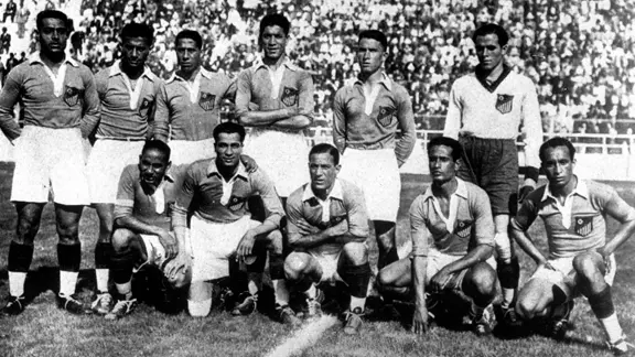 Formación inicial de Egipto en el Mundial de 1934.