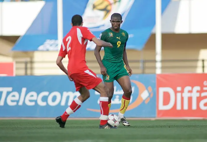 Samuel Eto'o con la selección de Camerún.