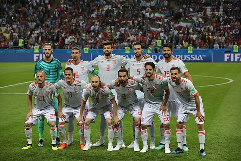 Formación inicial de España en Rusia 2018. 