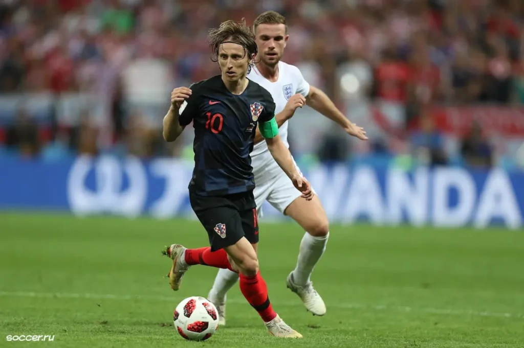 Luka Modric en el Croacia-Inglaterra del Mundial de 2018.