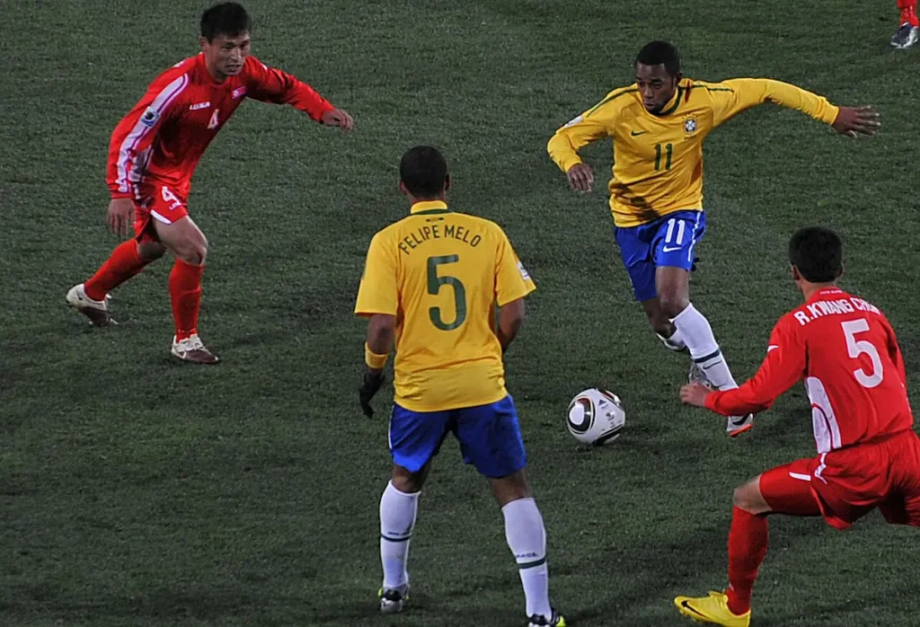 Robinho durante el Mundial de 2010.