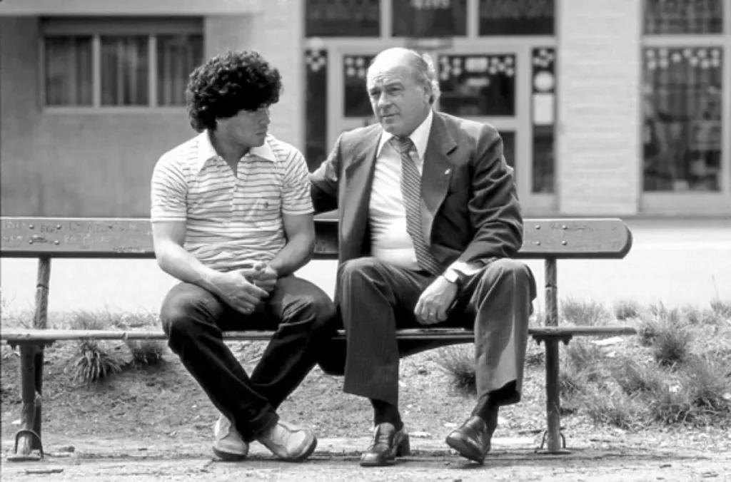 Alfredo Di Stéfano junto a Maradona.