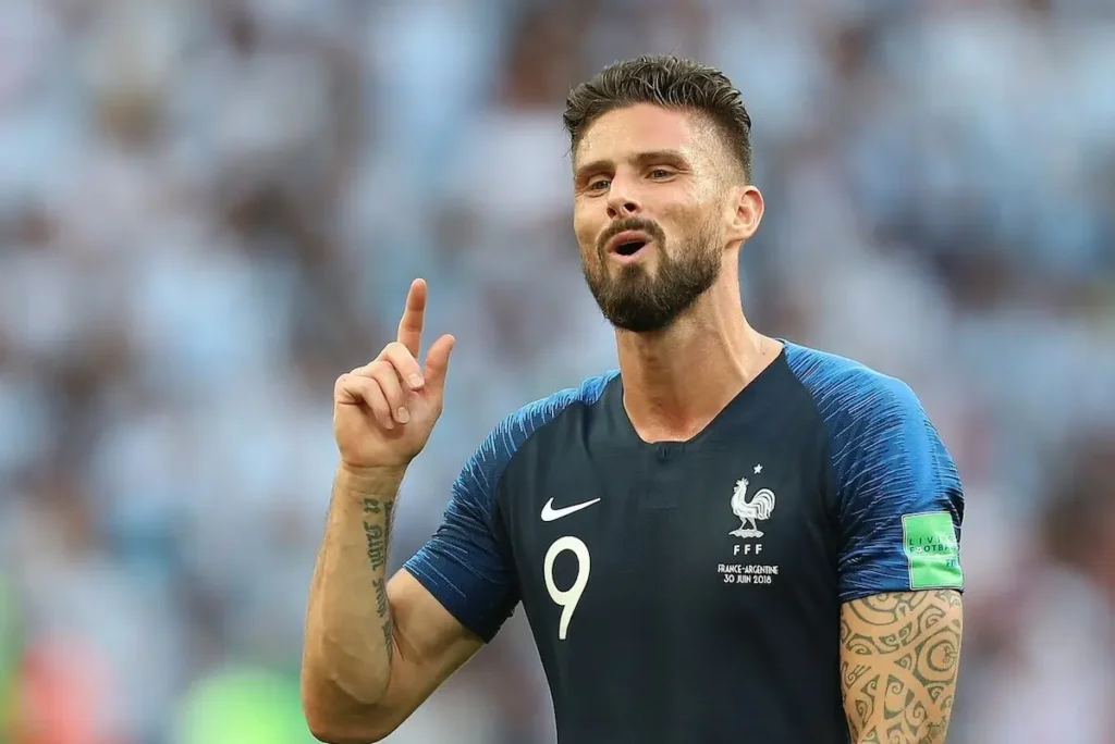 Olivier Giroud en un partido del Mundial 2018.