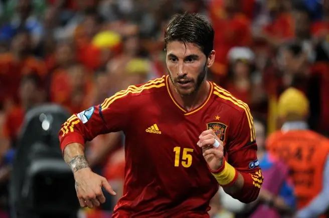 Sergio Ramos con la selección española.