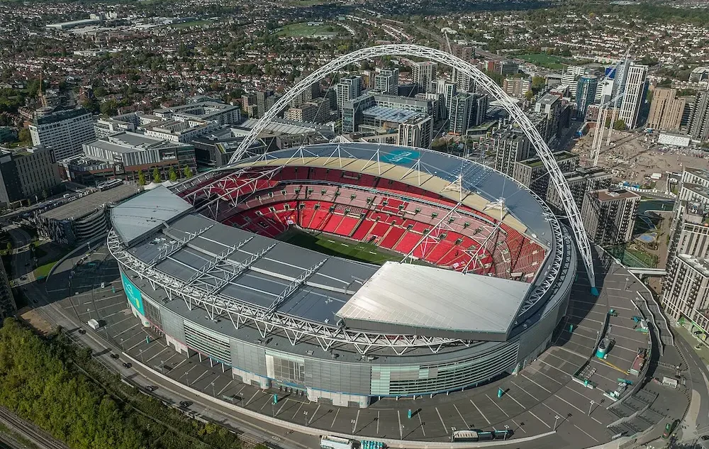 Vista aérea del Estadio de Wembley.