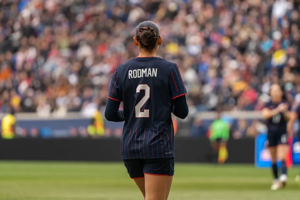 Trinity Rodman en un partido con Estados Unidos.