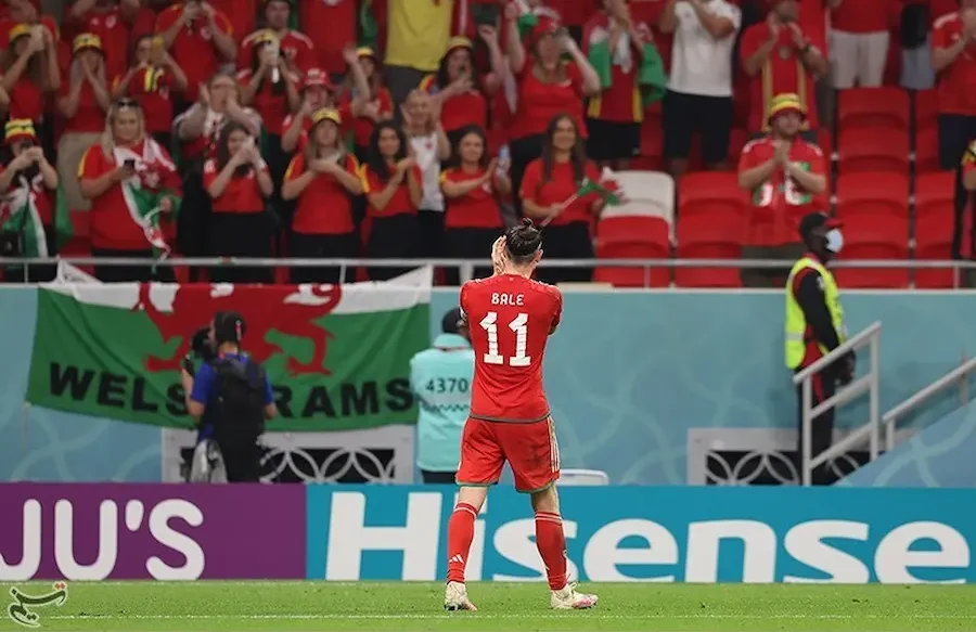 Bale en un partido con Gales en el Mundial 2022.