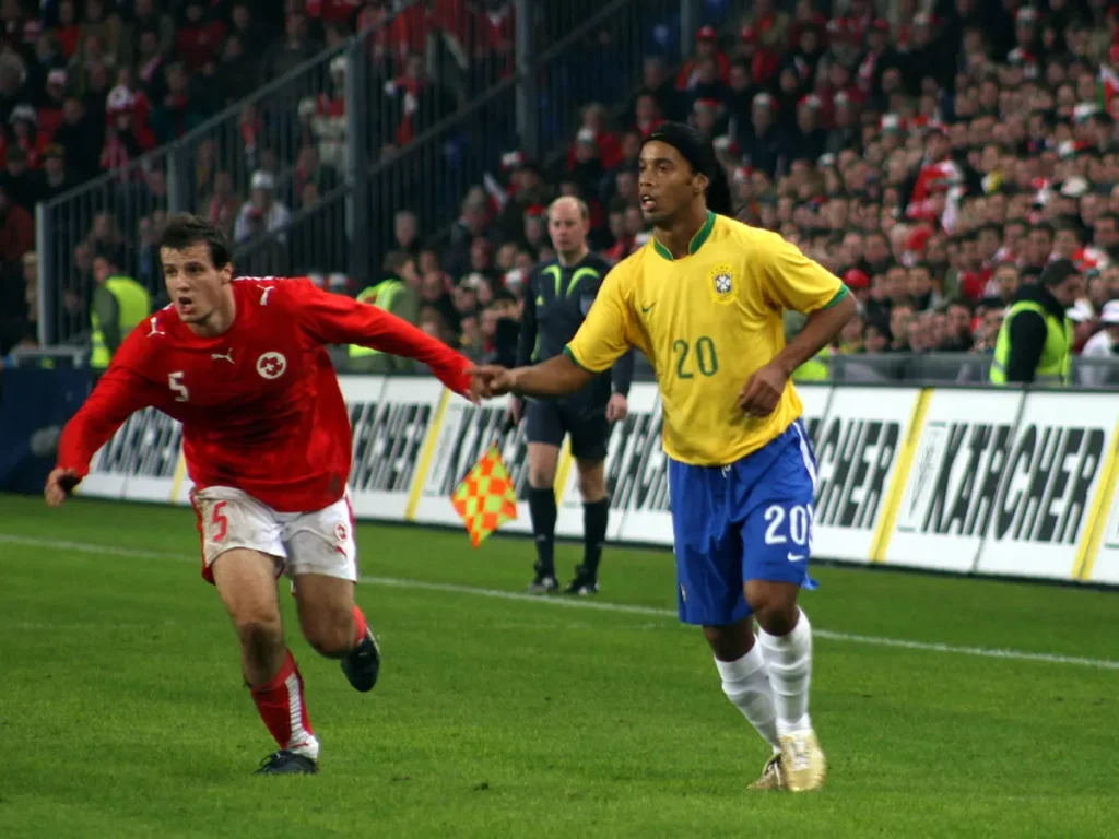 Ronaldinho en los Mundiales de 2002 y 2006.